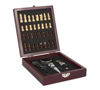 Cook Concept Coffret Vin KV0018 – 4 pièces avec échiquier, accessoires complets, Marron
