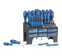 Coffret de vissage - AGT - 101 pièces - Tournevis Torx - Poignées caoutchoutées - Support mural