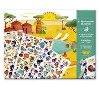 Coffret decalcomanies savane désert et pole nord - set dessin et coloriage enfant et carte tigre