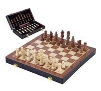 Échiquier Bois 24,5 Cm - Jeu D'Échecs Luxe Pliant Frêne, Pièces Sculptées | Jeu D'Échecs De Voyage Pour 2 Joueurs - Format Compact, Coffret Pliable Avec Rangement, Adultes Et Enfants Dès 6 Ans, Maison