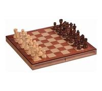 Coffret d'échecs pliant en bois - PIATNIK - 28 cm - Jeu classique - 2 joueurs ou plus - Intérieur Marron