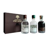 Coffret découverte de 3 bouteilles de 20 cl (gin, vodka, liqueur de café) Distillerie C'est nous