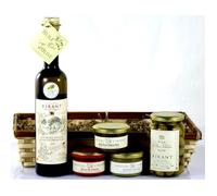 Coffret découverte Olives d'Aix AOP - 5 produits autour de l'olive origine France garantie dans un panier en bambou
