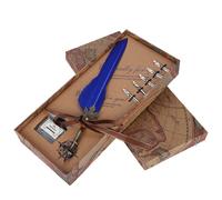 Coffret d'écriture vintage avec plume réglable en métal durable et contrôle du débit d'encre, stylo à plume rétro pour la sculpture, stylo à