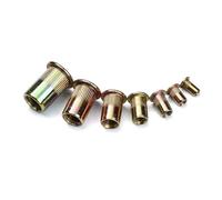 Coffret d'écrous for riveter for tête plate, 90/220/300 pièces, M3, M4, M5, M6, M8, M10, M12, kit d'assortiment d'écrous for riveter en acier au carbone(220PCS and Nut Gun)