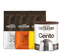 Coffret Dégustation de Café Moulu Costadoro pour Moka : 1 pot (250 g) Cento + 3 sachets de 180g 1 Cento, 1 Settanta et 1 Cinquanta, Qualité Italienne