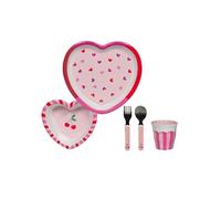 Coffret dejeuner 5 pieces cœur - Amadeus - Rose - Mélaminé