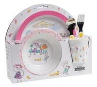 Coffret déjeuner 5 pièces Mia - Amadeus - Rose - Résine Rose G