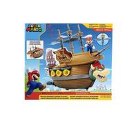 Coffret Deluxe Grand Bateau : Vaisseau Spatial de Bowser Avec Sons + Figurine Mario - Set pour Super Mario + 1 Carte Offerte