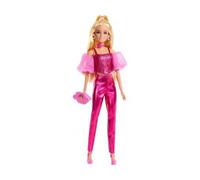 Coffret Deluxe pour Barbie Blonde avec Tenue Mode Rose - poupées - Set poupée Mannequin avec Carte