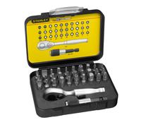 Coffret d'embouts de vissage 1/4'' 25 mm + clé à cliquet - 32 pièces - gamme pro - 1-13-904 - STANLEY