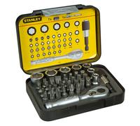 Coffret d'embouts de vissage 1/4'' 25 mm + clé à cliquet - 39 pièces - gamme pro - 1-13-906 - STANLEY