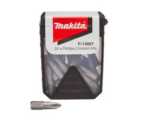 Coffret d'embouts de vissage Phillips 2 torsion bits (25 pcs) - MAKITA P-74887