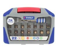 Tivoly Coffret embouts de vissage 11521572003 Torsion Titane – 22 pièces (avec porte-embouts)