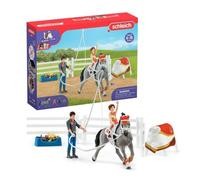 Coffret d'entraînement a la voltige de Mia, coffret schleich avec 18 éléments inclus dont 1 cheval schleich et 2 personnages,