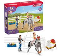 Coffret d'entraînement à la voltige de Mia, coffret schleich avec 18 éléments inclus dont 1 cheval schleich et 2 personnages, coffret figurines pour enfants dès 5 ans - schleich 42443 HORSE CLUB