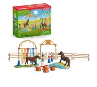 Coffret d'Entraînement Agilité Équestre avec Cheval Schleich, Dresseur et Accessoires - Ensemble Équestre de 41 Pièces - Cadeau