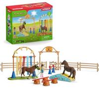 Coffret d'Entraînement Agilité Équestre avec Cheval Schleich, Dresseur et Accessoires - Ensemble Équestre de 41 Pieces - Cadeau