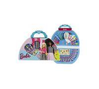 Coffret dessin Barbie 51 pcs - Mallette coloriage Enfant - Feutres, Crayons, Stickers, etc - Cadeau Fille - Set art creatif + carte