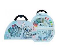 Coffret Dessin et Coloriage Stitch - Malette 51 pieces (Crayons, Feutres) - Cadeau artiste - Set Kit creatif Enfant et carte