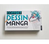 Marabout - Coffret dessin Manga - Livre, bloc dessin, stylo pinceau, 3 crayons, personnage en bois