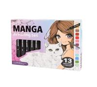 Coffret Dessin Manga - Set Créatif avec 13 Feutres Alcool Double Pointe + Blender, Art Liner, White Highlighter, 20 Feuilles A5 avec Modèles Imprimés & Manuel d’Instructions - Kit Complet pour Dessin