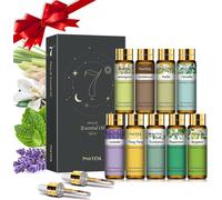 Coffret D'huiles Essentielles Bio Pour Diffuseur 9x10ml,Citronnelle-1,Bois De Santal,Vanille,Citronnelle-2,Lavande,Ylang,Eucalyptus,Menthe Poivrée,Bergamote