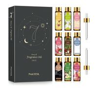 Coffret d'huiles parfumées PHATOIL 9 pièces de 10 ml/0,33 fl.oz. Ensemble d'huiles essentielles parfumées pour savon, fabrication de bougies, diffuseur, humidificateur, parfum DIY - Noix de coco et va