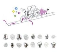 Coffret diadèmes de princesse à customiser - pierres précieuses blanches Blanc G