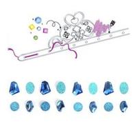 Coffret diadèmes de princesse à customiser - pierres précieuses bleues Bleu G