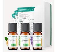 Coffret Diffusion, 3 huiles essentielles Bio + Fiches d'utilisation - 3x 10 ml