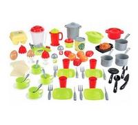 Jouets Ecoiffier - 2598 - Coffret dînette - 100 % Chef - Vaisselle, ustensiles de cuisine et aliments - 70 pièces - Dès 18 mois - Fabriqué en France