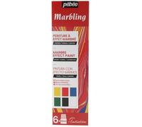 Pébéo Set Initiation Marbling – Kit peinture sur soie 6x20 ml (pipette) + 1 flacon Bain Marbling