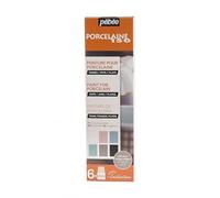 Pébéo - Porcelaine 150 Set Initiation Chalk - Peinture sur Porcelaine - 6 Flacons de 20 ml - Blanc Poudré + Rose Poudré + Bleu Poudré + Vert Poudré + Taupe Poudré + Ardoise Noire 756473