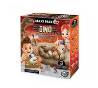 Coffret Dino Egg Maxi Pack Buki - 12 Dinosaures - Outils de Fouille - Plateau - Poster