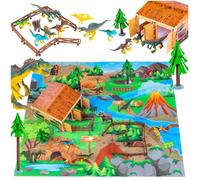 Coffret dinosaures avec tapis et enclos, 72 pièces - Kinderplay (KP6798)
