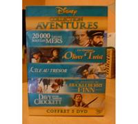 Coffret "Disney Aventures" 20 000 Lieues Sous Les Mers/Oliver Twist/L'ile Au Trésor/Davy Crocket/Huckleberry Finn