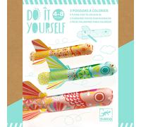 Coffret DIY 3 poissons à colorier Koinobori Djeco