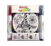 Coffret DIY - 4 sous-verres ronds en céramique + 4 feutres Chevalier diffusion