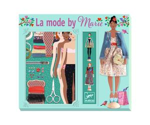 Coffret - Djeco - La mode by Marie - Paper doll - Tissus - Pour filles à partir de 6 ans