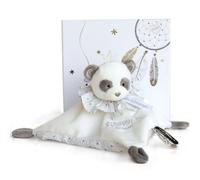 Doudou et Compagnie Doudou plat Panda Attrape-rêve 20 cm Gris