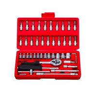 Coffret Douille Cliquet pour Outillage 46 Pièces Clé À Douille Clé Tournevis Ménage Moto Voiture Outil De Réparation Combinaison Ensemble Outils À Main