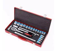 Coffret Douille Cliquet pour Outillage Clé À Cliquet À Douille 1/2" Combinaison D'outils D'entretien Mécanique Automobile Kit D'outils Domestiques 8-32mm Avec Outils Manuels 24 Pièces