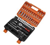 Coffret Douille Cliquet pour Outillage Ensemble D'outils Manuels Voiture Kit Réparation Boîte À Outils Mécaniques Le Bricolage À Domicile Jeu Clés À 1/4" Embouts Tournevis À Cliquet 53 Pièces