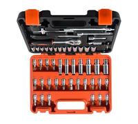 Coffret Douille Cliquet pour Outillage Jeu Clés À Cliquet À Douille D'entraînement 1/4 Pouces Jeu D'outils Avec Jeu Douilles À Embouts Barre Métrique Et D'extension La Réparation Automobile 53 Pièces