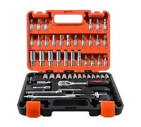 Coffret Douille Cliquet pour Outillage Jeu Clés À Cliquet Avec Douilles Jeu Douilles À Embout D'entraînement 1/4 Pouces Outil Mécanique Outils Manuels Réparation Automobile 53 Pièces