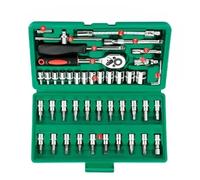 Coffret Douille Cliquet pour Outillage Jeu De Clés À Douille 1/4 46 Pièces Petit Tournevis À Cliquet Volant Réparation Automobile Petit Jeu De Douilles Outils Manuels