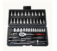 Coffret Douille Cliquet pour Outillage Jeu De Clés À Douille Outil Réparation Automobile Tournevis À Cliquet Combinaison D'outils Manuels Kit D'outils Pour La Maison 46 Pièces