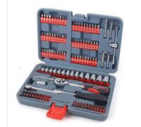 Coffret Douille Cliquet pour Outillage Jeu De Clés À Douille Réglables 1/4 En 1 Jeu De Douilles À Cliquet Jeu D'embouts De Tournevis Kit D'outils De Réparation Manuels Ménagers 126