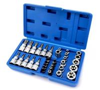 Coffret Douille Cliquet pour Outillage Jeu De Douilles Et D'embouts Torx Star Outil Portatif Mâle/femelle Embouts Électroniques Couple D'entraînement 34 Pièces